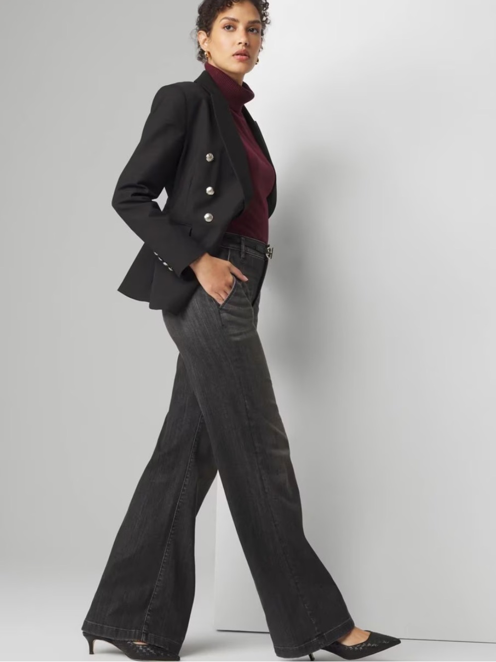 White House Black Market Extra High Rise Eco Wide Leg Jean - Picture 4 of 13